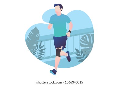 Man Jogging To Keep Healthy