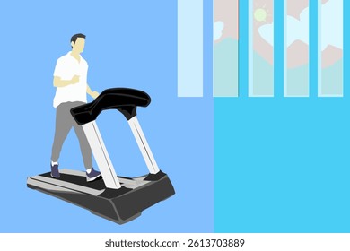 a man jogging on a treadmill indoors