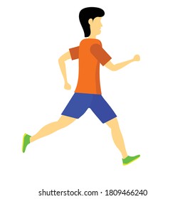 Man jogging On a white background
