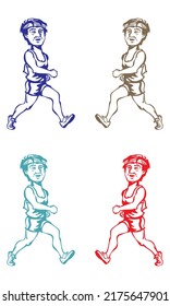 Man Jogging Vector Illustration Isolated On A White Background
