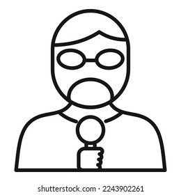 Man journalist icon outline vector. Camera tv. Crew reporter