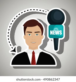 man journalist news microphone