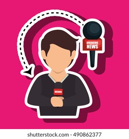 man journalist news microphone