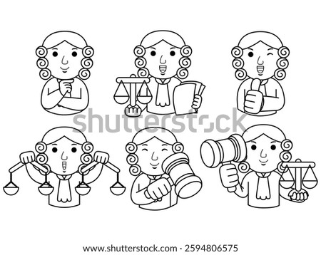 man judge cartoon character line art