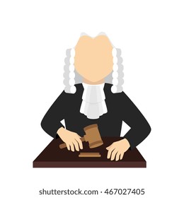 Man Judge Law Justice Auction Court Hair  Uniform Vector Graphic Isolated And Flat Illustration