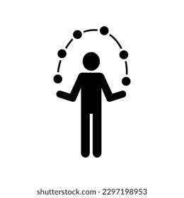 Man Juggling Balls Icon illustration on white background..eps