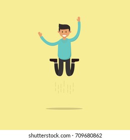 Man jump. man happy with jump