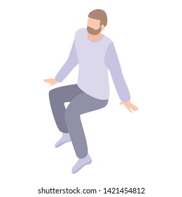 Man jump up icon. Isometric of man jump up vector icon for web design isolated on white background