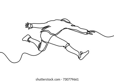 Man jump over. Continuous line drawing