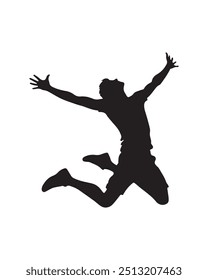 man jump vector silhouettes image