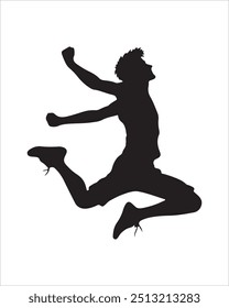 Man Jump Vector Silhoutte Image