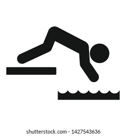 Man jump in water icon. Simple illustration of man jump in water vector icon for web design isolated on white background