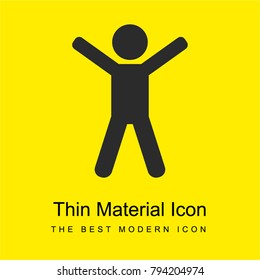 Man Jumping with Arms Raised bright yellow material minimal icon or logo design