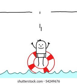 man jumping in a buoy