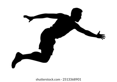 Man Jumping Clipart Silhouette, Long Jump Silhouette Vector