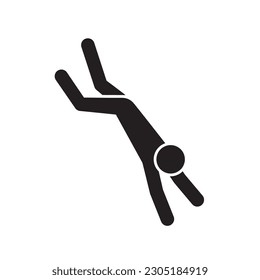 man jumping or diving icon, vector illustration 