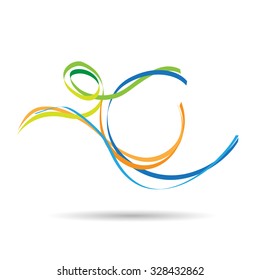Man jumping, drawing vector