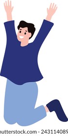 a man jumping flat style isolated on background