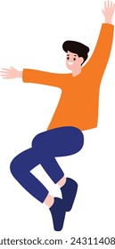 a man jumping flat style isolated on background