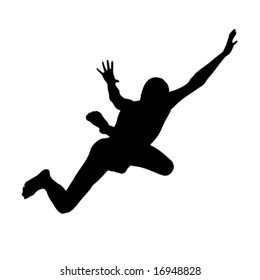 man jumping, free fall, vector illustration