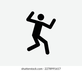 Man Jumping Icon Jump Jumper Happy Joy Leap Leaping Vector Black White Silhouette Symbol Sign Graphic Clipart Artwork Illustration Pictogram
