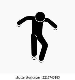Man Jumping Icon. Surprised, Happy Gesture.
