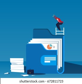 The man jumping into the folder