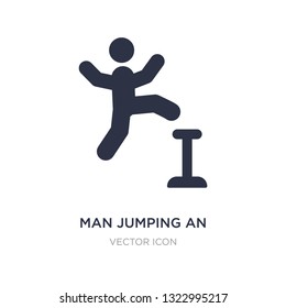 man jumping an obstacle icon on white background. Simple element illustration from Sports concept. man jumping an obstacle sign icon symbol design.