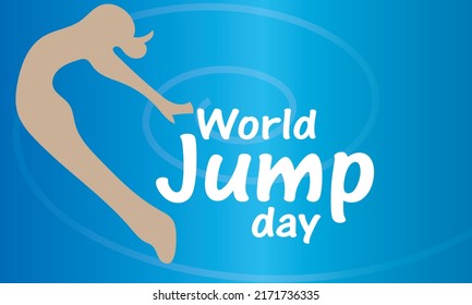 A man jumping on a globe World Jump Day July 20 background Eps 10