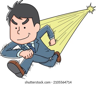 A man jumping out with a start dash