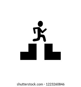 Man jumping over the abyss icon. Element of Problem solving. Premium quality graphic design. Signs and symbols collection icon for websites, web design, mobile app on white background