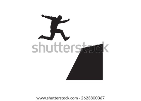Man Jumping Over Cliff Silhouette - Person Jumping Over Gap Silhouette