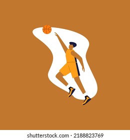 man jumping playing basket ball