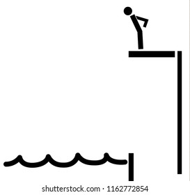 Man jumping in pool pictogram