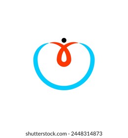 man jumping with rope logo icon vector design