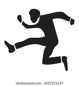 man jumping silhouette vector design