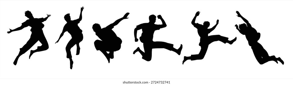 ilustração de vetor de siluetas de salto man