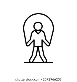 Man jumping with skipping rope icon simple vector symbol