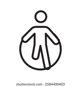 Man jumping with skipping rope icon black and white vector outline sign