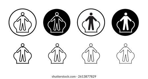 Man jumping with skipping rope icon Isolated flat vector in outline