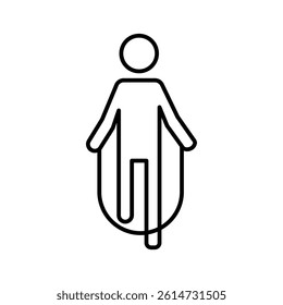 Man jumping with skipping rope icon black and white vector sign