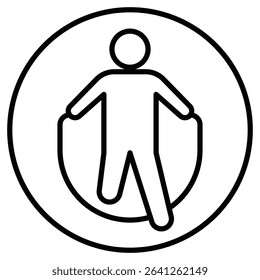 Man jumping with skipping rope icon simple flat icon vector symbol