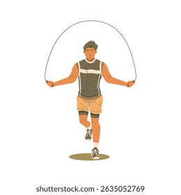 man jumping with skipping rope illustration