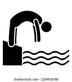Man jumping in swimming pool for having fun, swimming fun