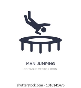 man jumping from a trampoline icon on white background. Simple element illustration from Sports concept. man jumping from a trampoline icon symbol design.