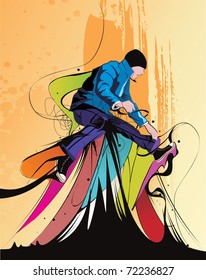 man jumping vector