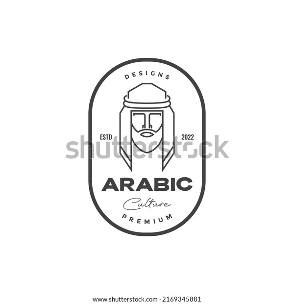 man with the kaffiyeh arabic\
logo design vector graphic symbol icon illustration creative\
idea