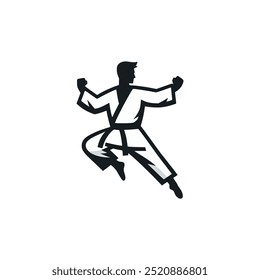 Mann Karate Sport Kampf Logo Vektorgrafik Template Design