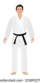 Man in karate suit. vector