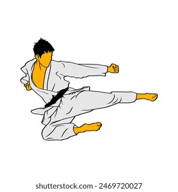 Man of karate vector art